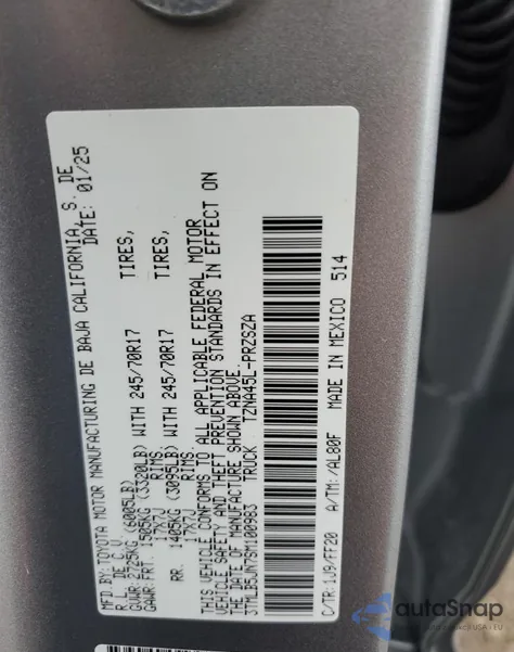 2025 Toyota Tacoma Double Cab из США, поврежденный, VIN 3TMLB5JN7SM100983